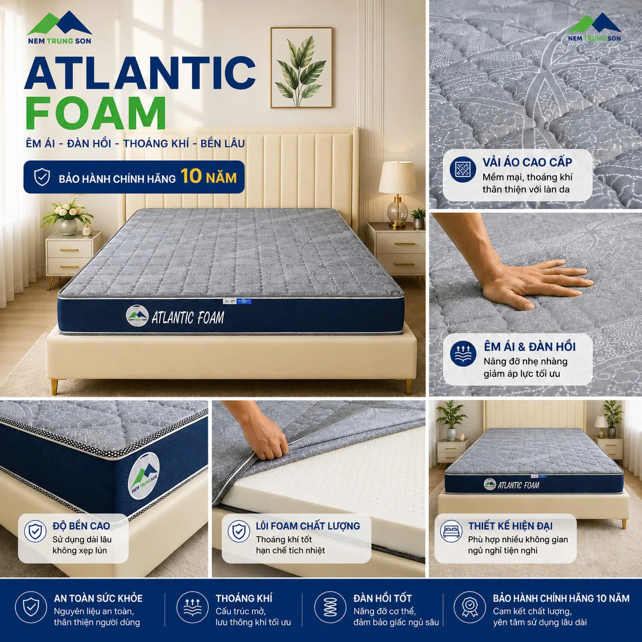 Nệm ATLANTIC FOAM - Ảnh 3